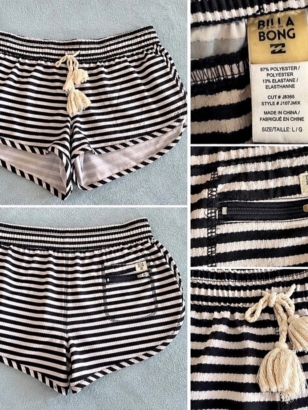 Billabong Shorts in Black & White Large
